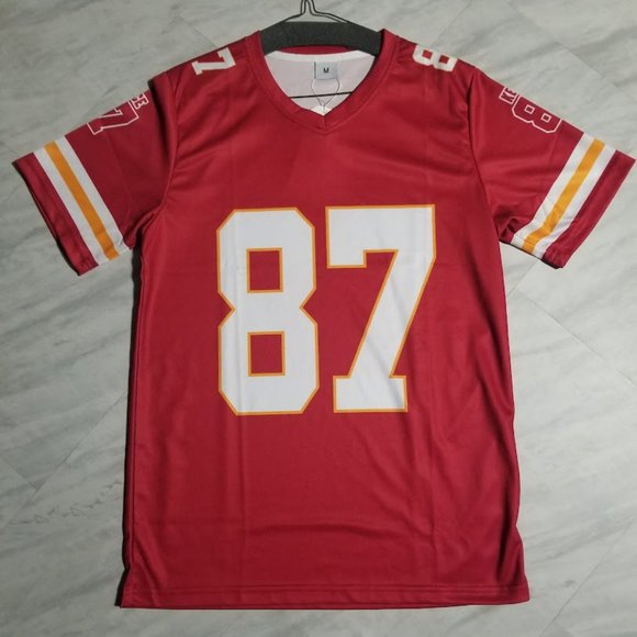TRAVIS KELCE 87 - KANSAS CITY CHIEFS RED PRINTED FOOTBALL JERSEY - YOUTH - Picture 2 of 16